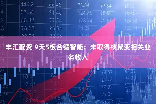 豐匯配資 9天5板合鍛智能：未取得核聚變相關(guān)業(yè)務(wù)收入
